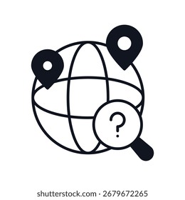 Ícone de rastreamento global com ilustração de estoque de vetor de fundo branco