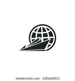 Global trade by sea transportation icon isolated on white background