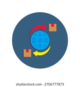 Ilustração de vetor plano de ícone de comércio global