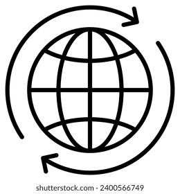 Ilustración vectorial de línea de icono de comercio global