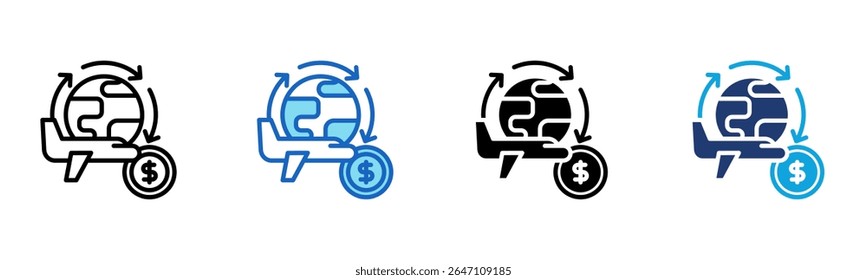 Icono de comercio global Multi Style Ilustración vectorial