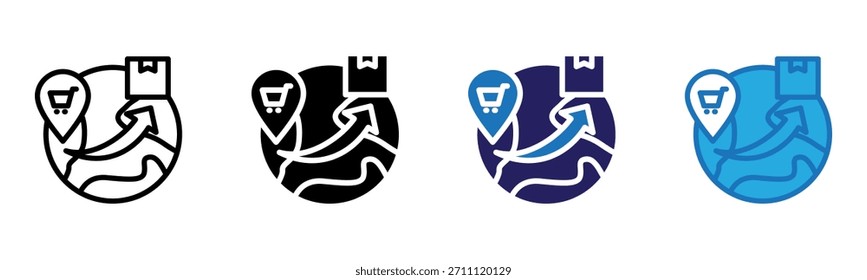Global Trade Icon Multi Style Vector Illustration