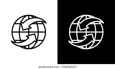 Comercio global con diseño de conjunto de iconos