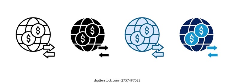 Global Trade Icon Set Multiple Style Collection
