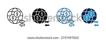 Global Trade Icon Set Multiple Style Collection