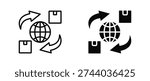 Global Trade icon set with style outline and solid. vector simple elements for design and presentation.