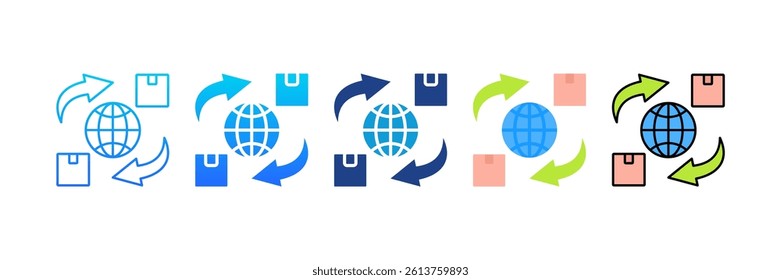 Global Trade icon sheet multiple style collection