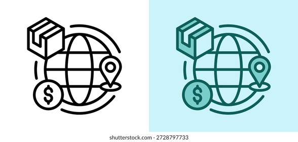 Global Trade Icon whitegreen Vector Illustration