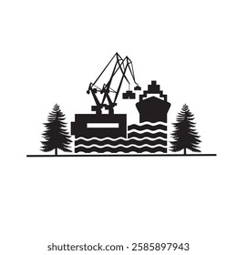 The Global Trade and Maritime Seaport Logo symbolizes global connectivity, shipping, and commerce. It is perfect for logistics, cargo, and marine businesses and represents efficiency and trade.