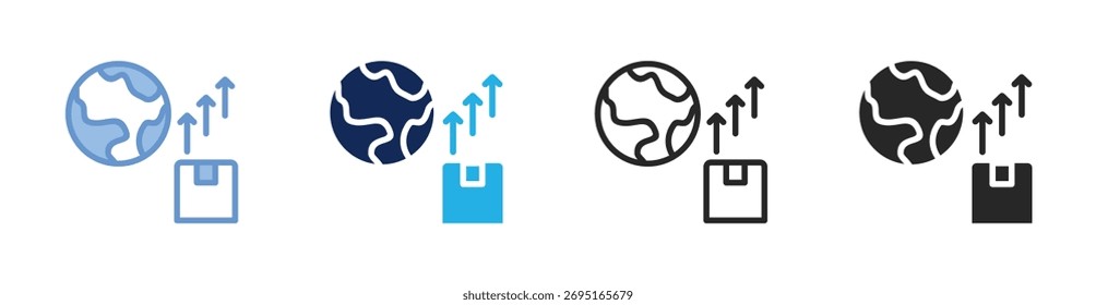 Global Trading Icon Collection Featuring Multiple Styles