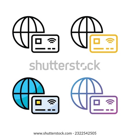 Global transaction icon design in four variation color