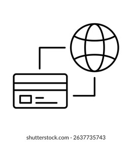 Global Transaction Line Icon. E-learning, Education, Teaching, Online Study Icons Editable Stroke Vector Illustration
