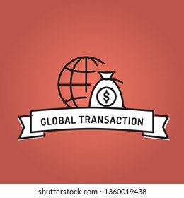GLOBAL TRANSACTION LINE ICON SET