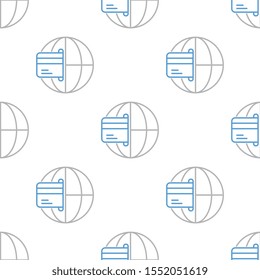 Global transaction seamless pattern design, Repeat textile design. Fabric print.