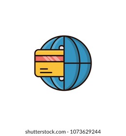 Global transaction vector icon