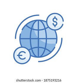  Global Transfer Vector Style illustration. Business and Finance Filled Outline Icon. EPS 10 File