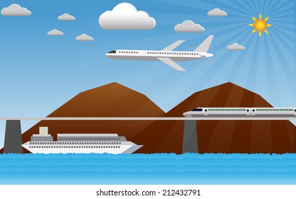 Global transportation flat.Vector illustration. 