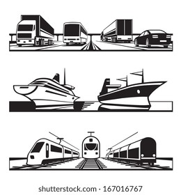 Global transportation set - vector illustration