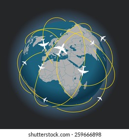 Global travel abstract scheme