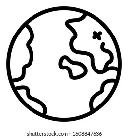 Global travel icon. Outline global travel vector icon for web design isolated on white background