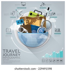 Global Travel And Journey Infographic With Round Circle Diagram