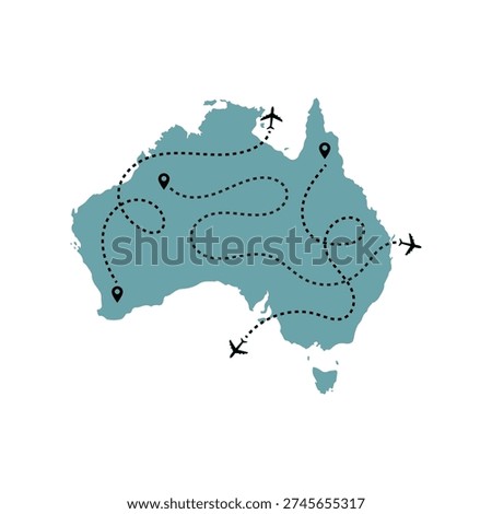 Global Travel and Logistics Concept with Dotted Line Plane Trails