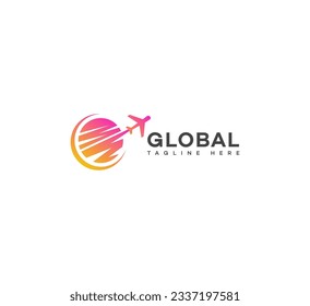 logotipo de viaje global Vector de plantilla de diseño