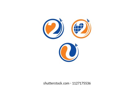 global travel vector logo icon