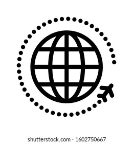 global travel vector thin line icon 