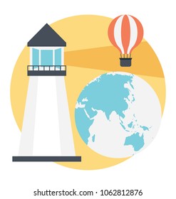 
Global traveling or world tour concept vector 
