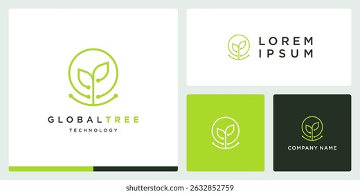 Global tree logo design template
