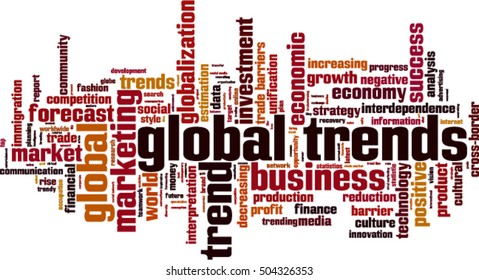 Global trends word cloud concept. Vector illustration