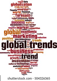 Global trends word cloud concept. Vector illustration