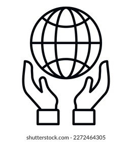 Global trust icon outline vector. Social corporate. Group strategy