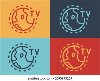 Global Tv Reportage Logo Template, Simple Flat Icon of reportage,tv,global