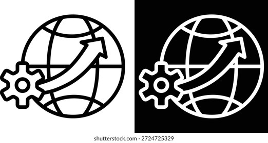 Versión global de dos tonos en fondo blanco y negro
