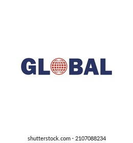 global typography design global wordmark logo design. global vector design