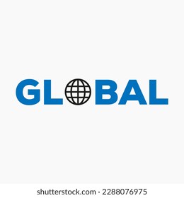 Global Typography Lettering Logo Vector Template