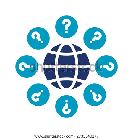 Global Uncertainty Icon. Simple Vector Vector Glyph Dual Color Illustration