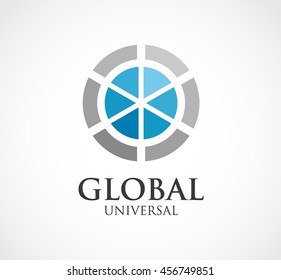 Global of universal round abstract vector and logo design or template world business icon of company identity symbol concept