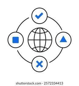 Global User Experience Icon - Vector Illustration for Multinational UX Design