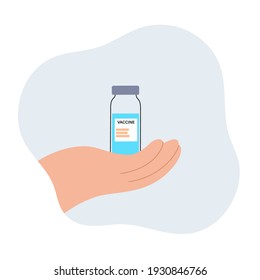 Global vaccination concept against coronavirus, flu, other viruses, infections or diseases. Doctor prepares to vaccinate. Hand with syringe and medicine. Medical poster for clinic vector illustration