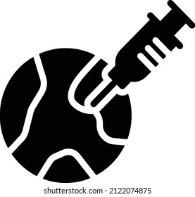 Global Vaccine Icon, Vaccination, Vaccine Against Virus Sign and Symbols.