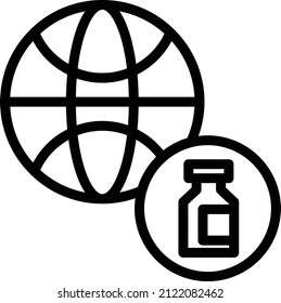 Global Vaccine Icon, Vaccination, Vaccine Against Virus Sign and Symbols.