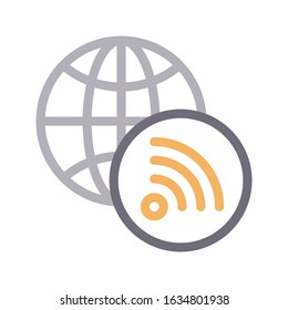 global vector color line icon