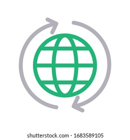 icono de línea de color de vector global 