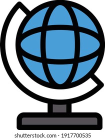 global vector color line icon