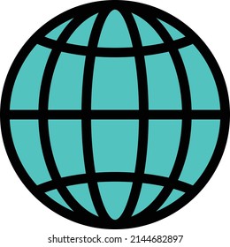 global vector color line icon