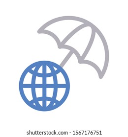 global vector  colour line icon 