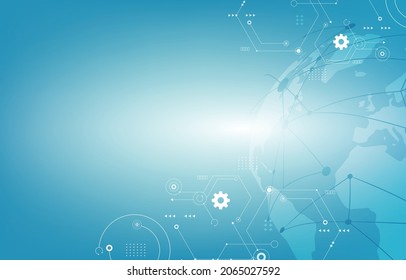 global vector communication social connection technology background